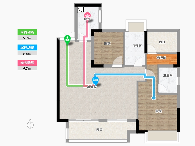 安徽省-合肥市-文一锦门云栖新语-85.96-户型库-动静线