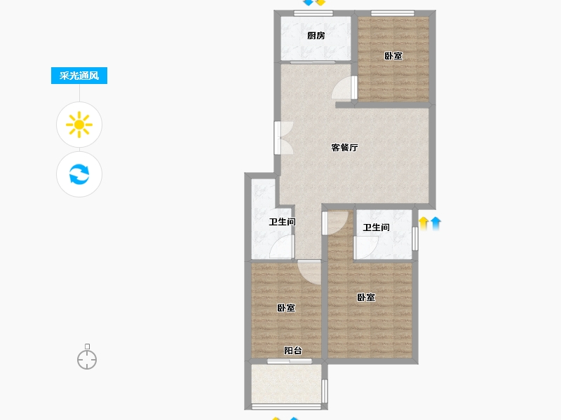 山东省-聊城市-荣盛阿尔卡迪亚-94.01-户型库-采光通风