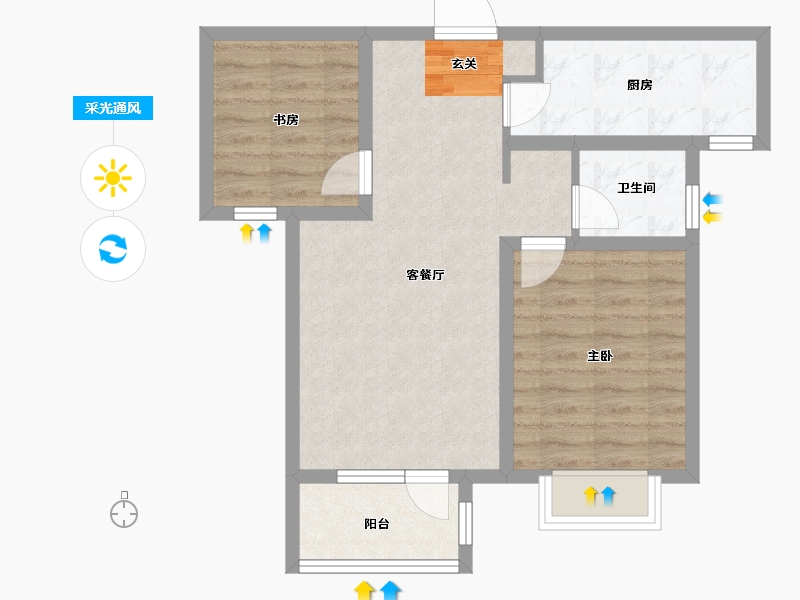 山东省-青岛市-天泰城以琳美地-61.58-户型库-采光通风