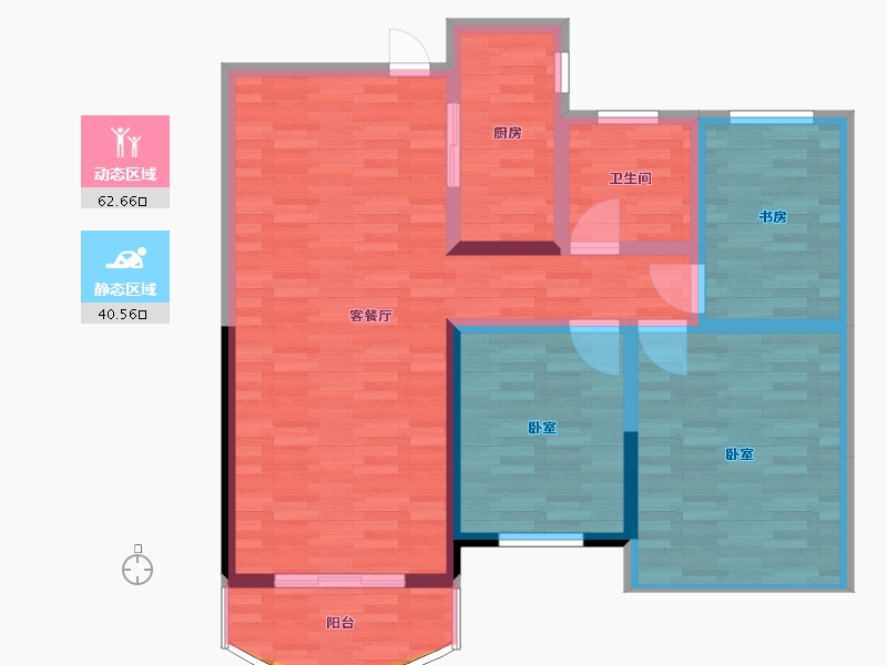 河南省-郑州市-腾威城-93.25-户型库-动静分区