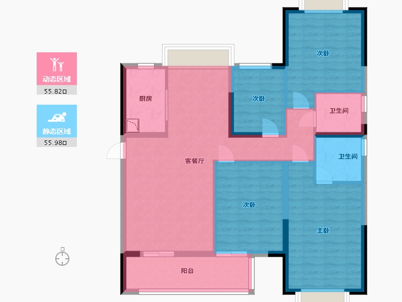 江西省-宜春市-正荣·悦玲珑-100.00-户型库-动静分区