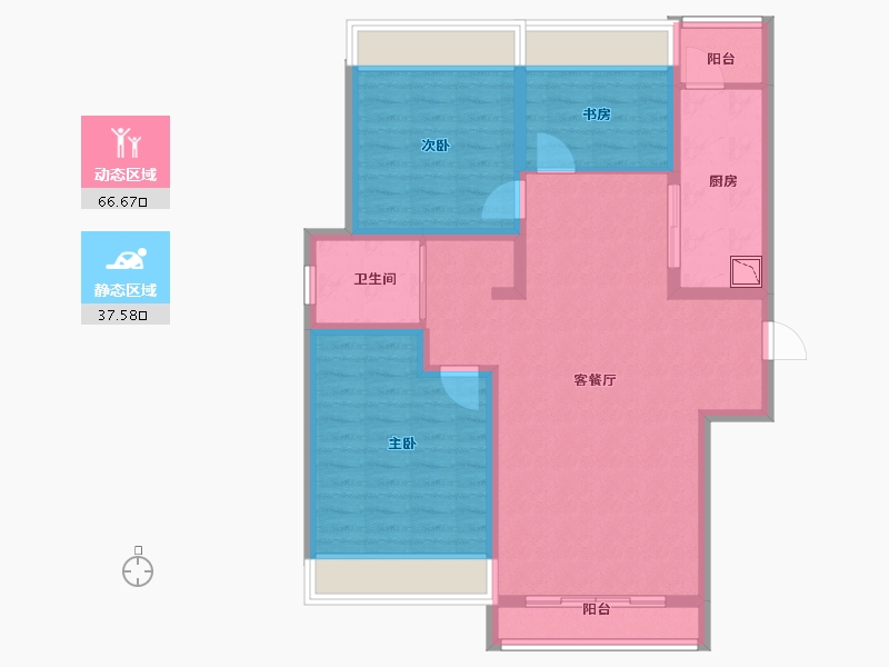 山东省-济南市-诺德名城-93.00-户型库-动静分区