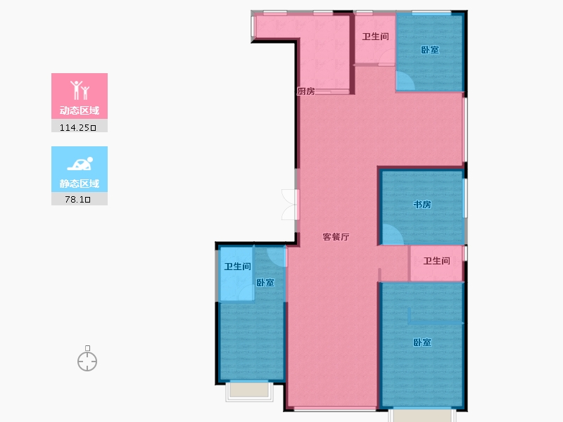 新疆维吾尔自治区-乌鲁木齐市-恒大御府-176.00-户型库-动静分区