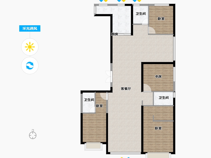 新疆维吾尔自治区-乌鲁木齐市-恒大御府-176.00-户型库-采光通风