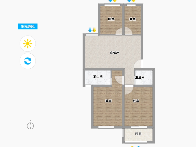 浙江省-绍兴市-剡溪壹品-80.10-户型库-采光通风