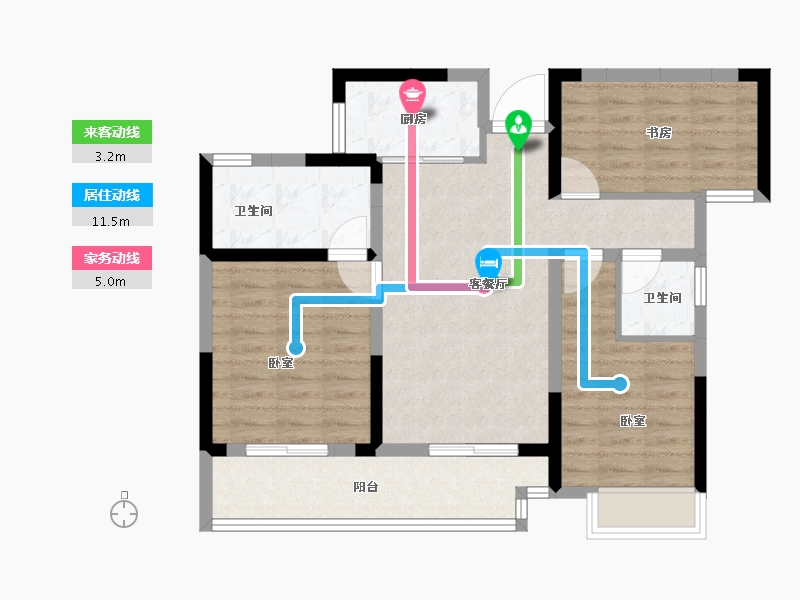 河南省-开封市-绿城·春江明月-80.00-户型库-动静线