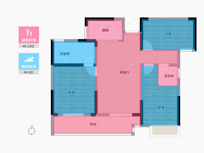 河南省-开封市-绿城·春江明月-80.00-户型库-动静分区