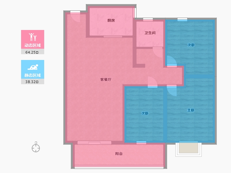 山东省-日照市-荣安·北李广场-90.99-户型库-动静分区