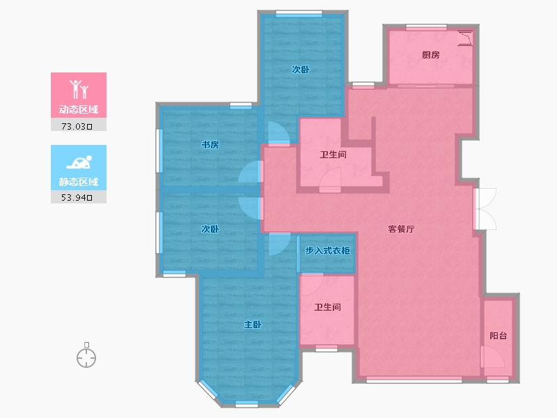 山东省-济南市-诺德名城-113.87-户型库-动静分区