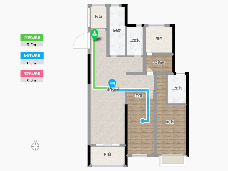 浙江省-绍兴市-诸暨万达广场-94.00-户型库-动静线