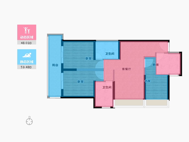 河南省-郑州市-建业盛悦府-95.62-户型库-动静分区