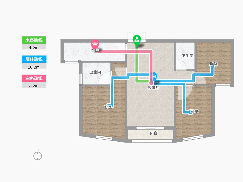 浙江省-绍兴市-东厦颐景园-82.61-户型库-动静线