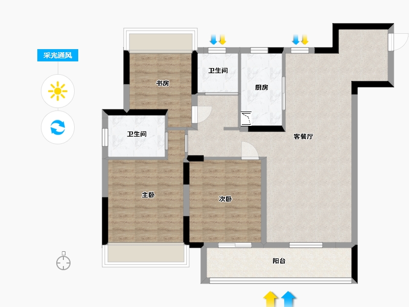 江西省-宜春市-翼天·大观天地-92.00-户型库-采光通风