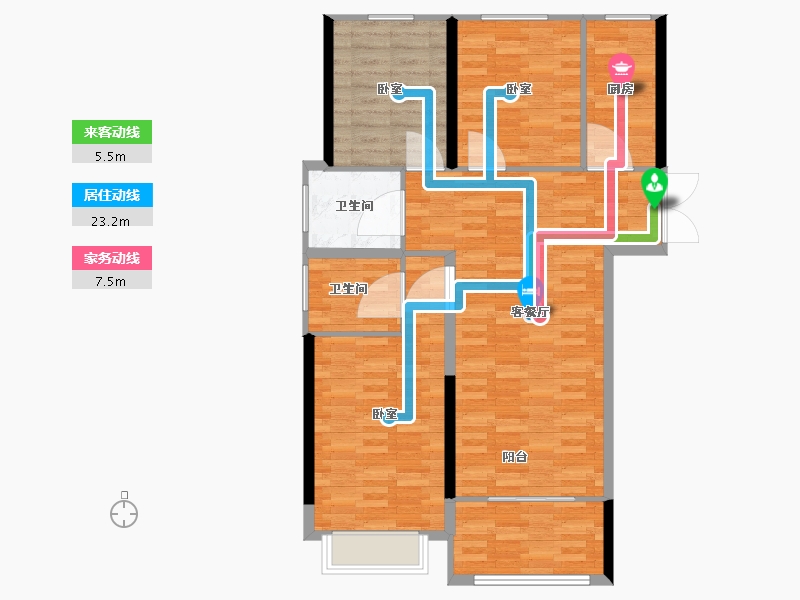 河南省-郑州市-豫发白鹭源春晓-96.02-户型库-动静线