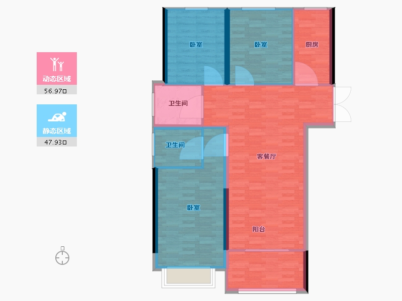 河南省-郑州市-豫发白鹭源春晓-96.02-户型库-动静分区