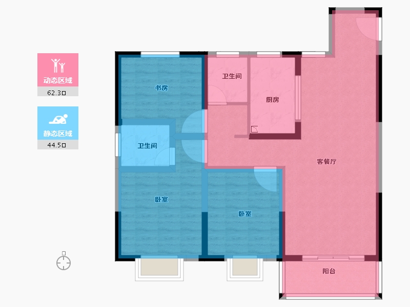 河南省-洛阳市-华耀城佳兆业水岸新都-94.59-户型库-动静分区