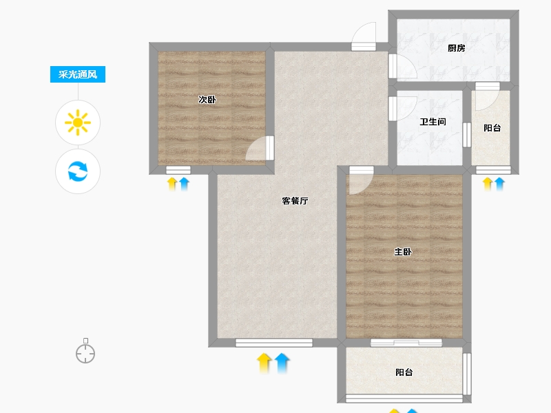 山东省-济南市-鑫隆颐景城-75.00-户型库-采光通风