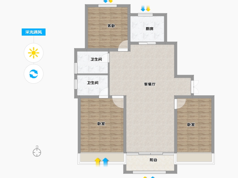 山东省-菏泽市-新洲欧洲城-119.00-户型库-采光通风