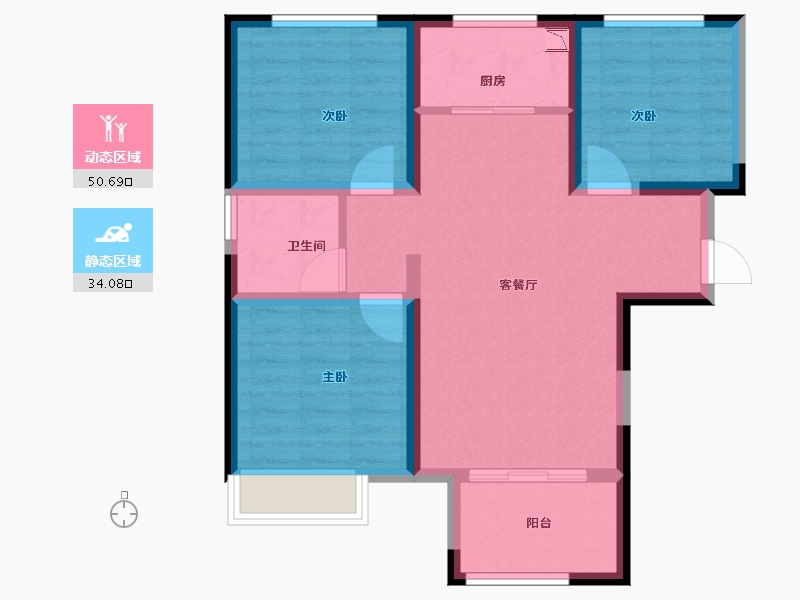 山东省-济南市-诺德名城-75.32-户型库-动静分区