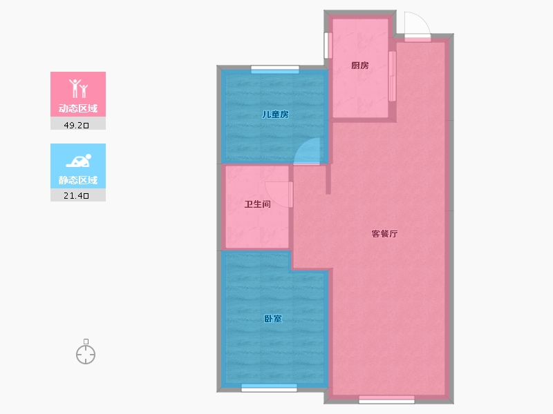 山东省-烟台市-中海万锦公馆-63.59-户型库-动静分区