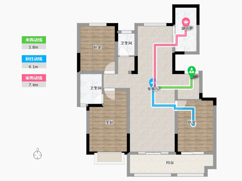 山东省-枣庄市-长泰·西沙左岸-109.00-户型库-动静线