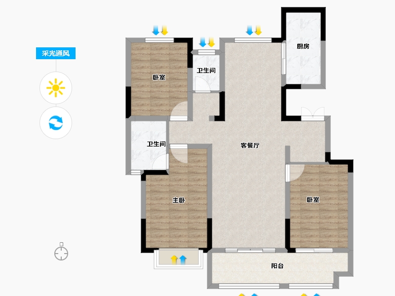 山东省-枣庄市-长泰·西沙左岸-109.00-户型库-采光通风