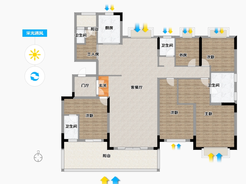 安徽省-滁州市-黄金时代-208.00-户型库-采光通风