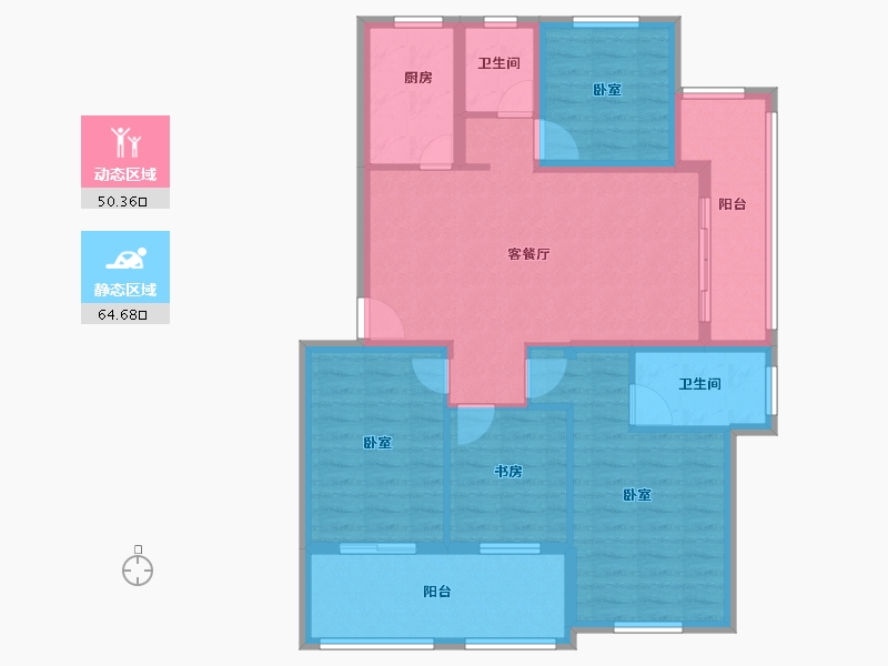 浙江省-绍兴市-剡溪壹品-102.58-户型库-动静分区