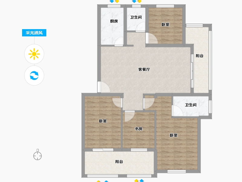 浙江省-绍兴市-剡溪壹品-102.58-户型库-采光通风