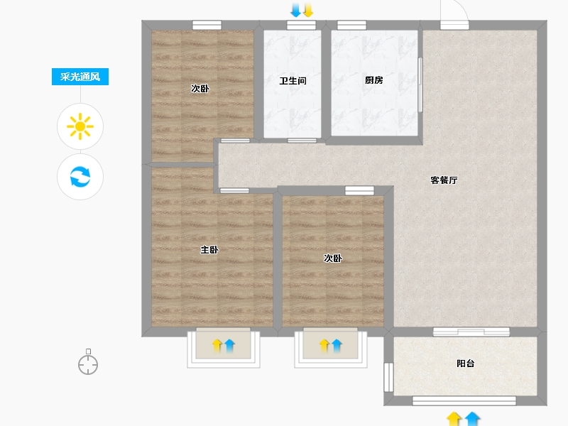 山东省-日照市-安泰翡翠城-85.00-户型库-采光通风