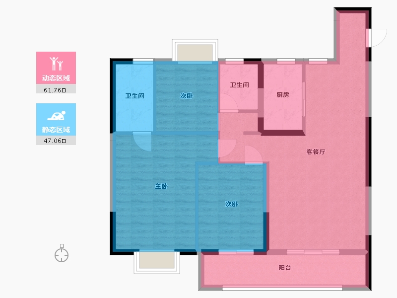 江西省-宜春市-九颂山河瑞园-98.40-户型库-动静分区