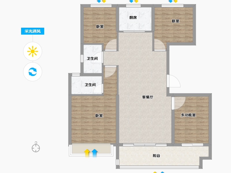 河南省-安阳市-碧桂园玺悦-114.00-户型库-采光通风