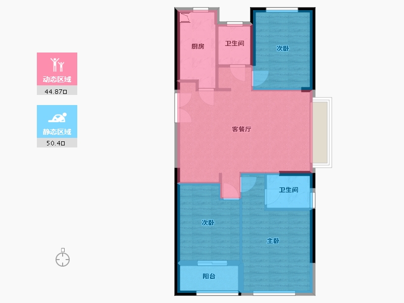 福建省-福州市-中庚香山新时代-86.05-户型库-动静分区