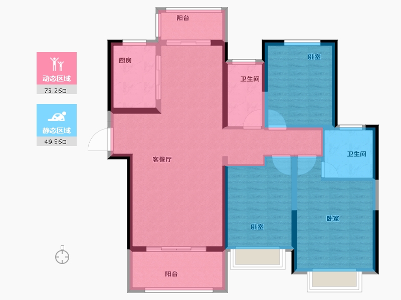 河南省-焦作市-武陟建业森林半岛-110.42-户型库-动静分区