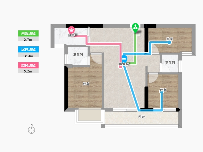 福建省-龙岩市-漳平清华首院-43.64-户型库-动静线