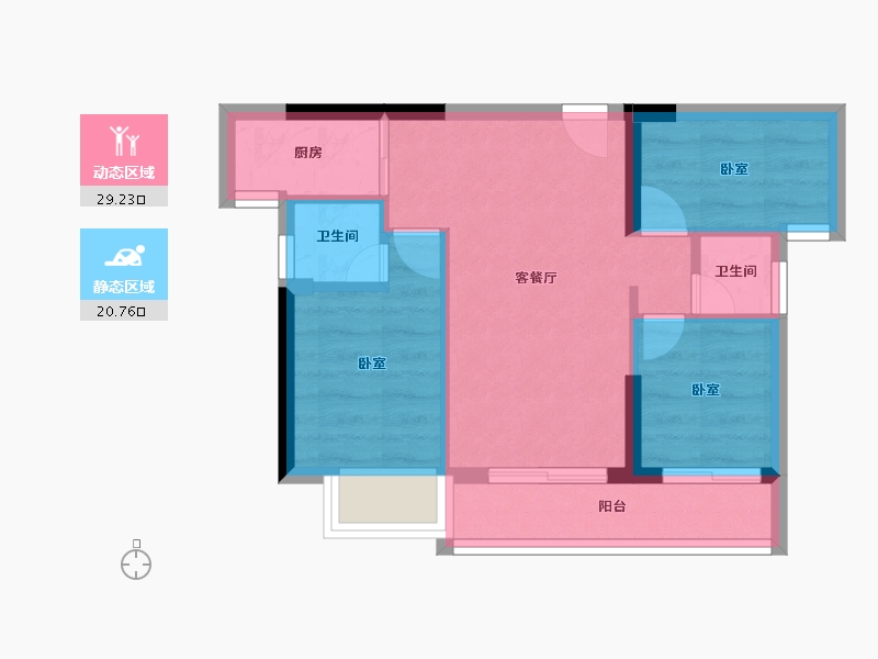 福建省-龙岩市-漳平清华首院-43.64-户型库-动静分区