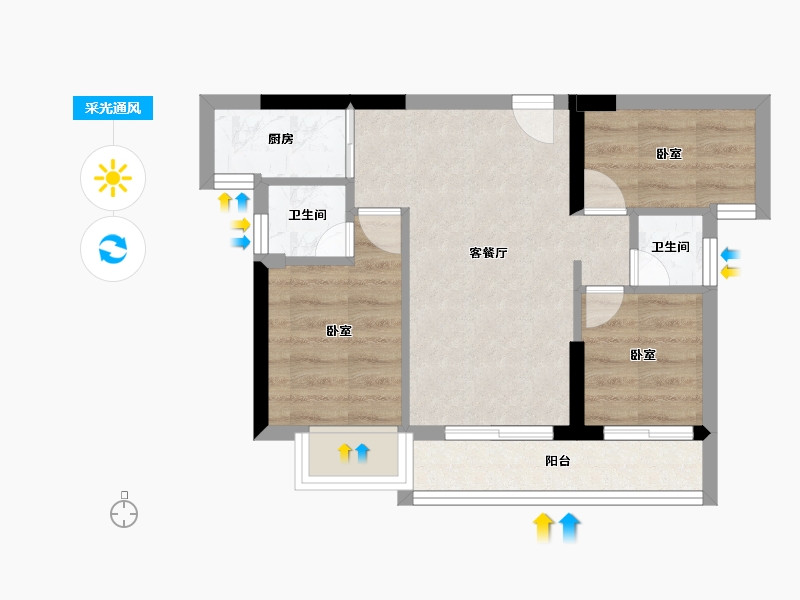 福建省-龙岩市-漳平清华首院-43.64-户型库-采光通风