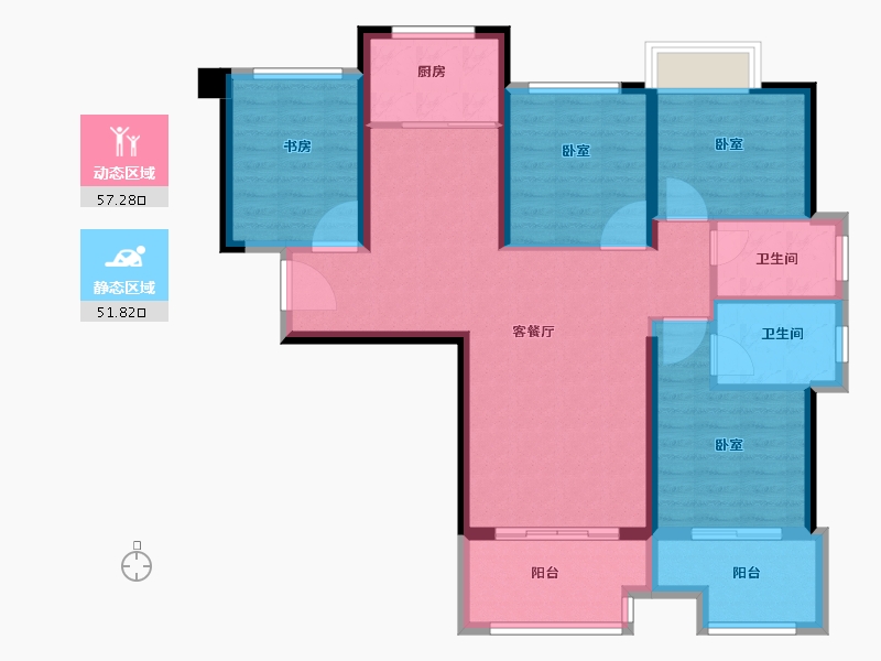 福建省-泉州市-世茂御泷郡-97.50-户型库-动静分区