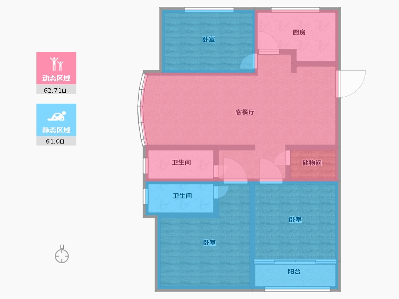 山东省-聊城市-利元馨城-110.37-户型库-动静分区