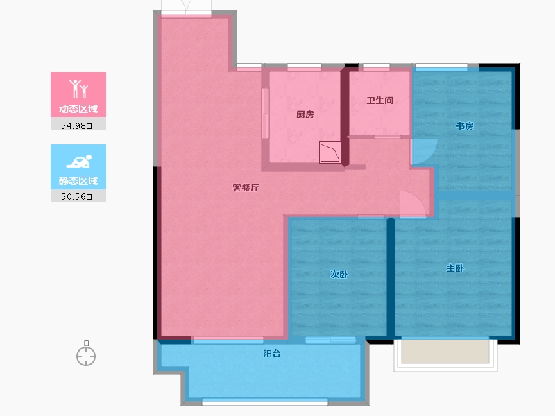 安徽省-蚌埠市-新城吾悦广场-94.40-户型库-动静分区