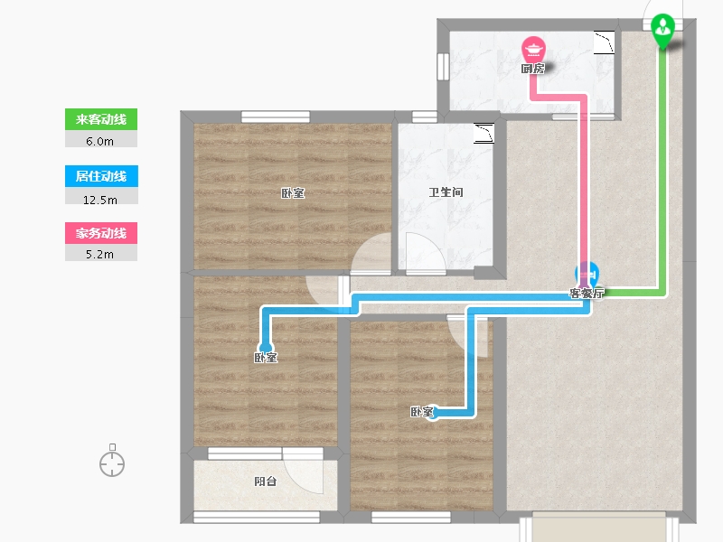 新疆维吾尔自治区-乌鲁木齐市-新铝德源红郡-75.58-户型库-动静线