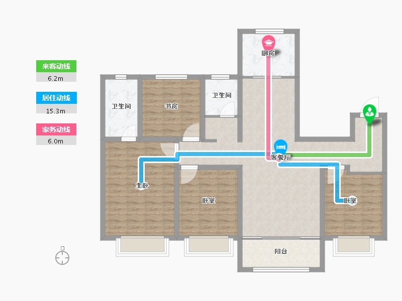 山东省-枣庄市-山能德圣风华里-116.11-户型库-动静线