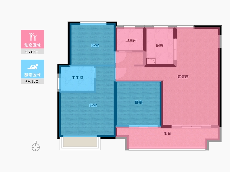 河南省-郑州市-融侨雅筑-90.00-户型库-动静分区