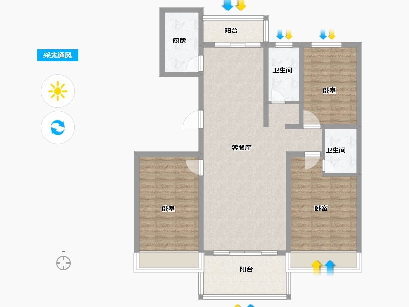 河南省-安阳市-琛凯泓园-103.99-户型库-采光通风