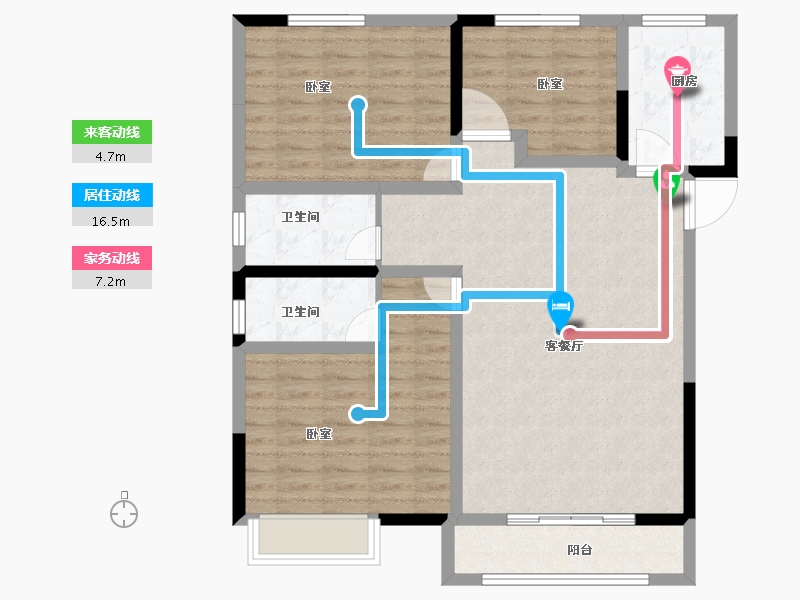 河南省-郑州市-博府华庭-96.00-户型库-动静线