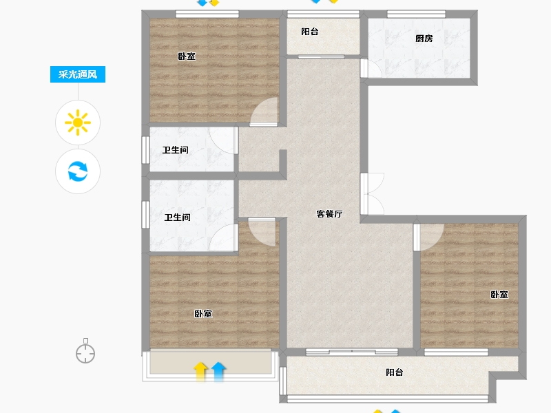 河南省-开封市-兰大豪庭-107.99-户型库-采光通风