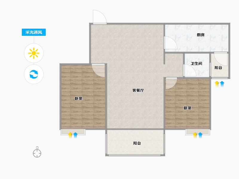 河南省-新乡市-万嘉尚都国际-75.60-户型库-采光通风