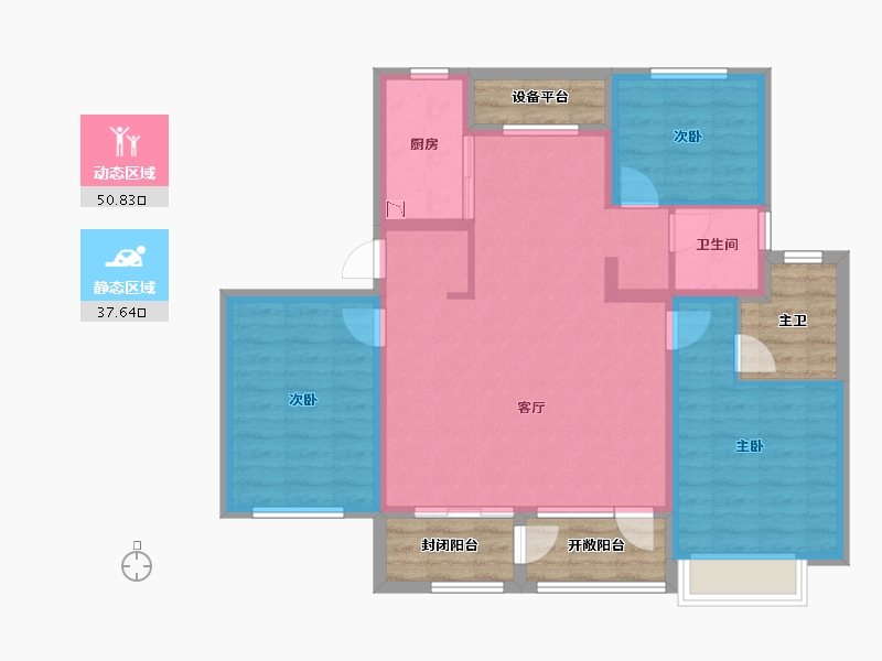 山东省-威海市-保利翰林苑-93.99-户型库-动静分区