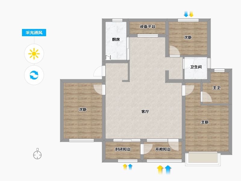 山东省-威海市-保利翰林苑-93.99-户型库-采光通风