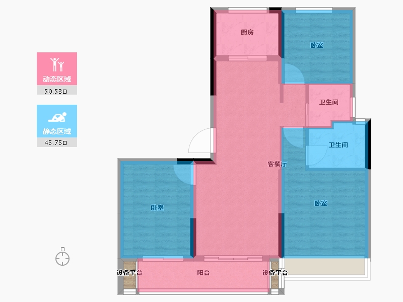 浙江省-舟山市-宋都悦宸府-88.00-户型库-动静分区